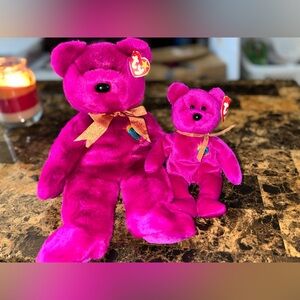 🌟 Millennium Bear Set • Beanie Buddy + Beanie Baby • 1999 TY Collector Pair
